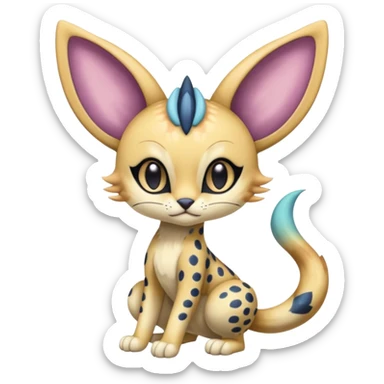 Colorful Soft Smooth Silky FurryBig-eared Batty Meloetta-Serval-Cresselia-Palkia-Stitch-Fakémon-creature-hybrid sticker