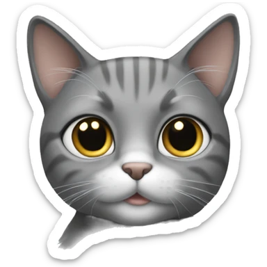Cat grey and with and girl black hairs  sticker