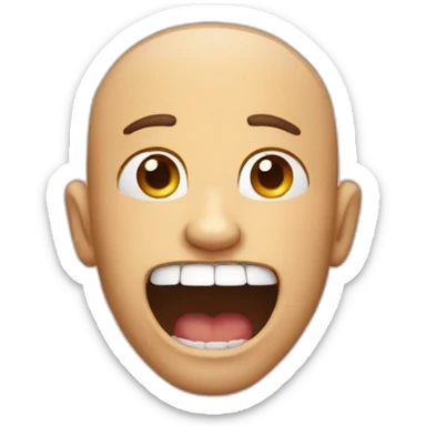 Man holding his teeth that fell out sticker