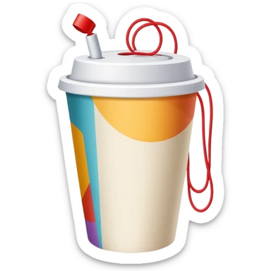 a paper cup telephone sticker