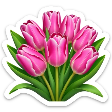 4k, 8000x8000px, still life render masterpiece. Lush, full, vivid, bright absolutely breathtaking, detailed, ultra realistic, Angelique (Tulipa ‘Angelique’) bouquet, pink color scheme, green lush leaves sticker