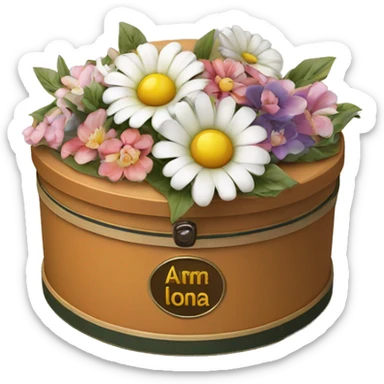 latona flowers hat box with latona.am logo sticker