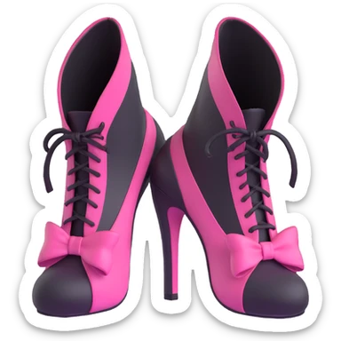 BLACKPINK-inspired gothic shoes, no hearts, black and pink, cute  sticker