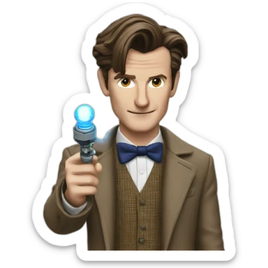 The 11th doctor with his Sonic screw sticker