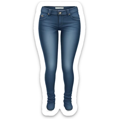 Realistic pair of jeans jegging pants with legs turned inward. sticker