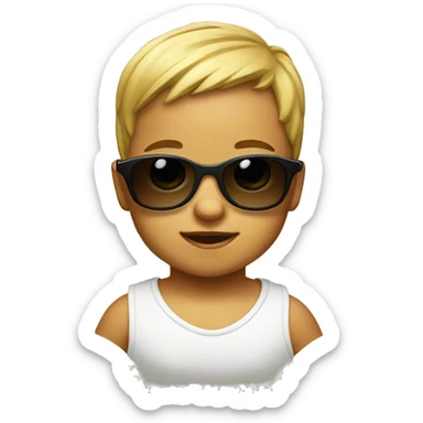 Infant with sunglasses sticker