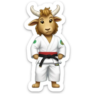 Capricorn wearing a Jiu-Jitsu gi sticker