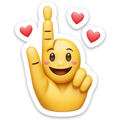Let there be a middle finger pointing up and smiley emoji with hearts. sticker