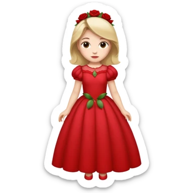 princess in a red rose dress full body sticker