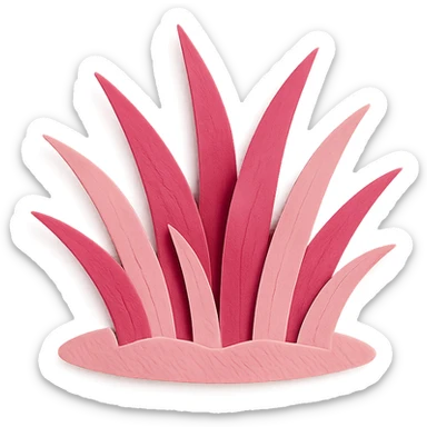 patch of pink grass with layered cutout look sticker