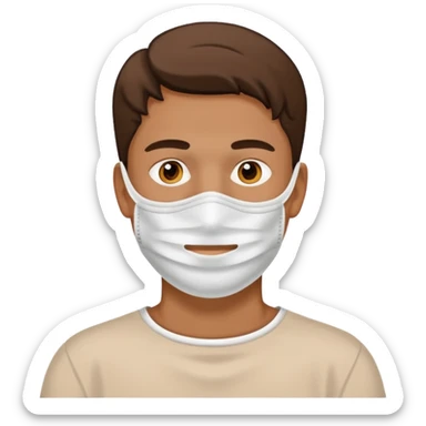 man with white clay face mask sticker