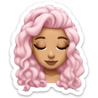 Ariana Grande sleeping light pink hair sticker