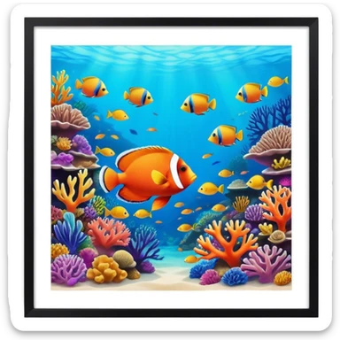 Great Barrier Reef Landmark Emoji – Featuring colorful coral formations and tropical fish. sticker