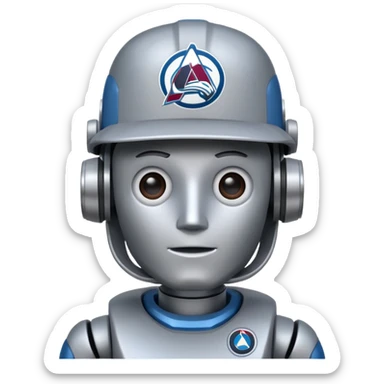 Engineer robot with colorado avalanche hat sticker