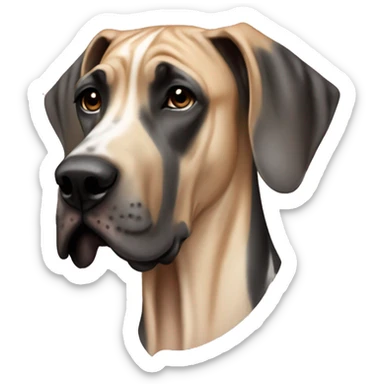 Great dane with thin orangish tan and black stripes sticker