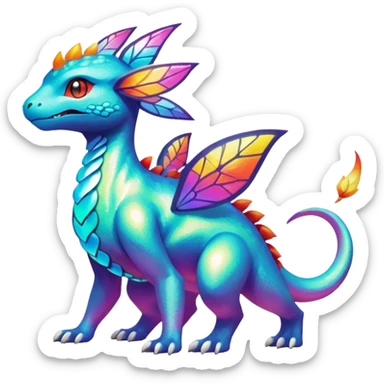 Elemental magical colorful exotic Pokémon-Fakémon-creature sticker