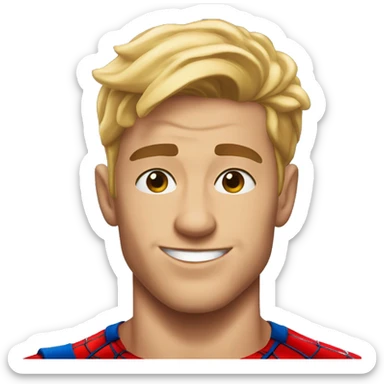 handsome blonde 26 year old spiderman sticker