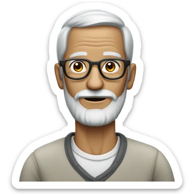 Bearded skinny old man with glases, skinnier, grey beard sticker