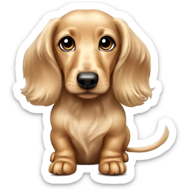 puppy cream  long hair dachshund sticker