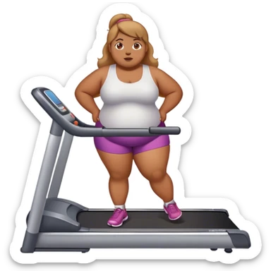 fat girl on the treadmill  sticker