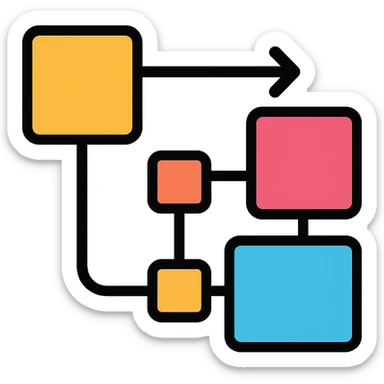 blockchain connection icon with lineal color and black outlines sticker