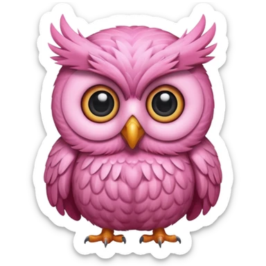 pink owl sticker