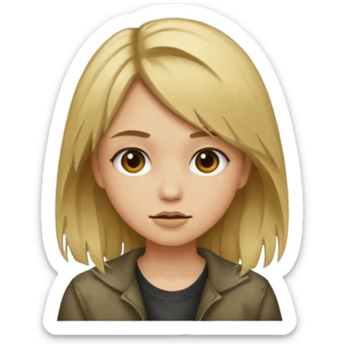 grunge girl with dirty blonde hair sticker