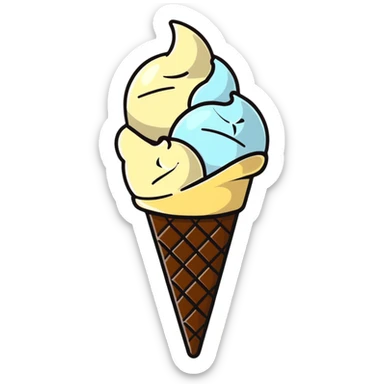 helado granizado, vanilla ice cream with small crunchy ice pieces or chocolate chips sticker