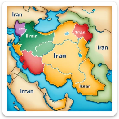 Iran map  sticker