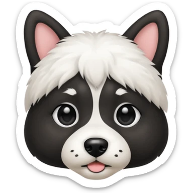 dog white with black face and short hair sticker
