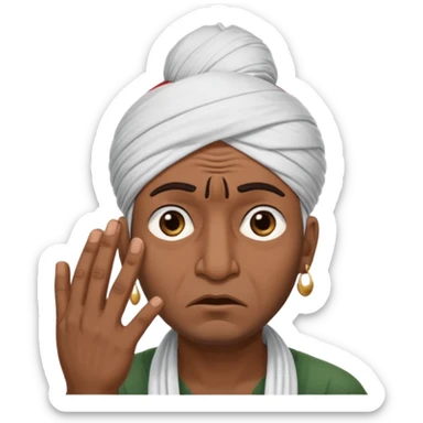 A caricature-style sticker of an Indian man facepalming with frustration but still looking humorous. Add text: ‘Seriously??’ sticker