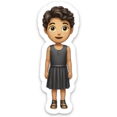 a boy in a dress sticker