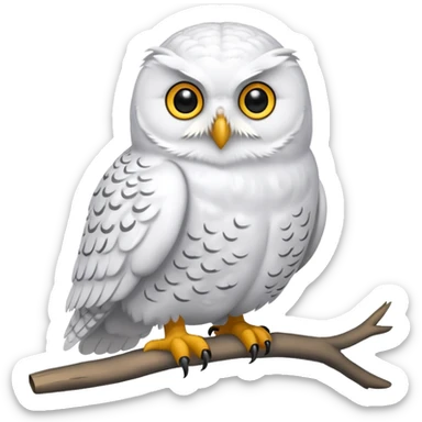 Realistic wild natural elegant pretty beautiful handsome snowy owl, full body sticker