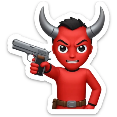 Un 👹 con una pistola en la mano  sticker