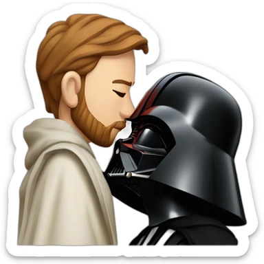 Obi-wan kenobi kissing dark vader sticker