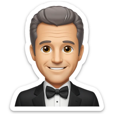 Mel Gibson with suit with bow tie sticker