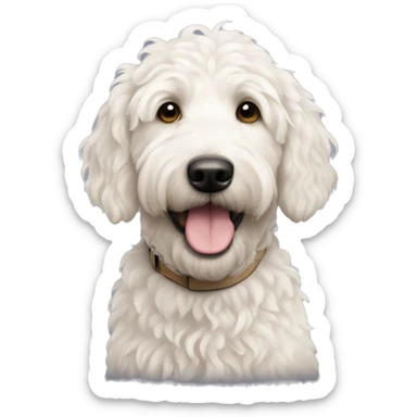 A white golden doodle  sticker