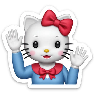 hello kitty contente et dit coucou sticker