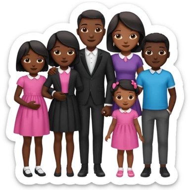A fam of 7 mom dad big bro big sis middle sis and 2 baby we r black skin coulor and we r fine and baddies sticker