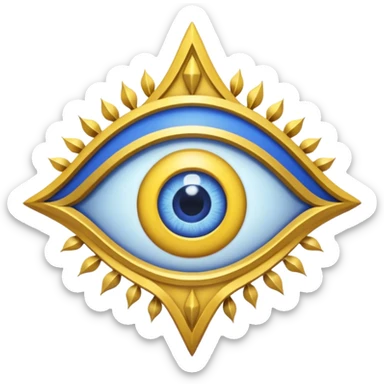 Wiz 101 casting sigil blue and yellow myth eye inspired school sticker