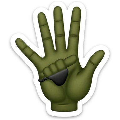 rock n roll hand sign in dark green color sticker