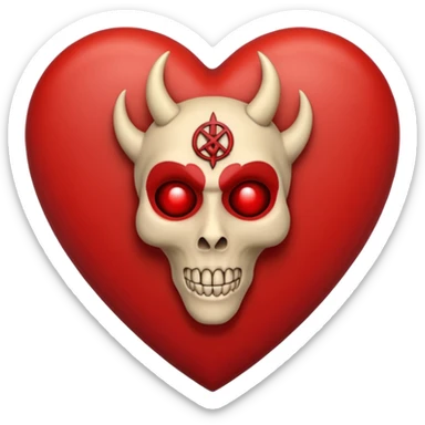 beige heart satanic sticker