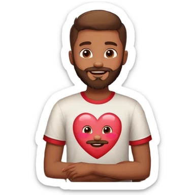 boy with beard by window Valentine’s Day  sticker