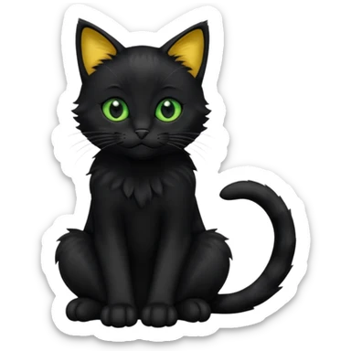 Chat noir peinture mignon assise peinture sticker