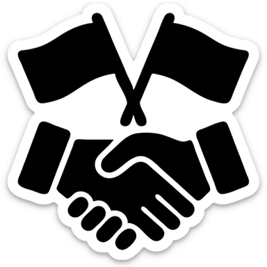 handshake with flags sticker