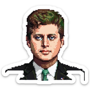 John F Kennedy presidential portrait, 35th US president sticker