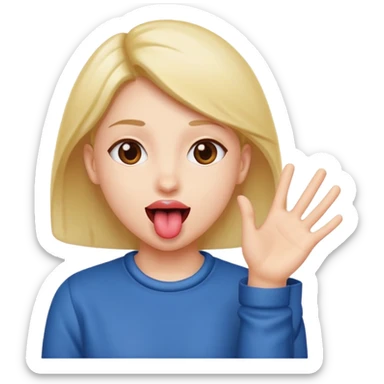 face with tongue out and hands to the side, playful expression emoji sticker