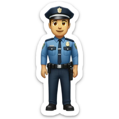 Policía municipal saludando sticker