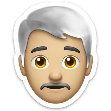 frowning factory worker sticker