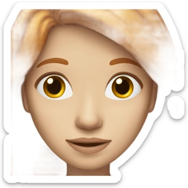 pale pretty woman with long ginger-brown hair sticker